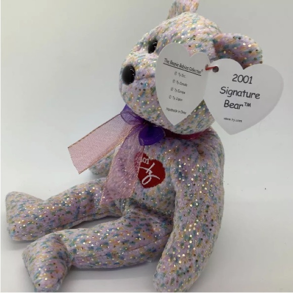 2001 Signature Bear, TY Beanie Babies, Embroidered 2001 signature, Y2K, Vintage - Picture 5 of 5